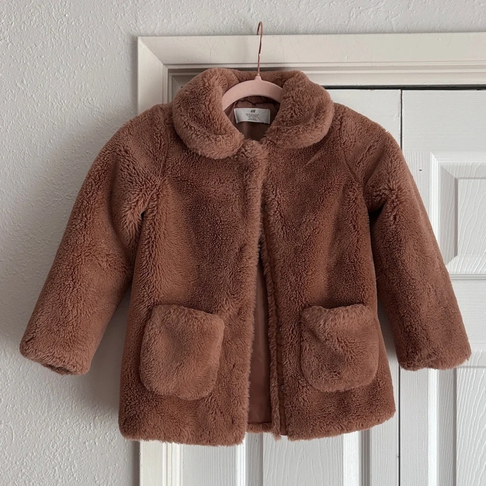 H&M Kids Fuzzy Faux Fur Jacket Coat